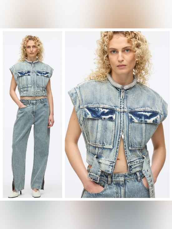 3.1 Phillip Lim Jackets & Blazers - 3.1 Pillip Lim Denim Vest with Crystal Necklace